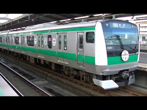埼京・川越線E233系7000番台ハエ106編成（埼京線開業30周年記念ヘッドマーク） 各駅停車新宿行 武蔵浦和発車