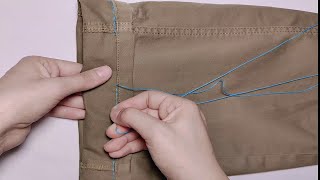 Learn how to shorten your pants while keeping the original hem