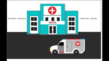 How to draw hospital with ambulance using  Mspaint || Brother Princess Computer Center