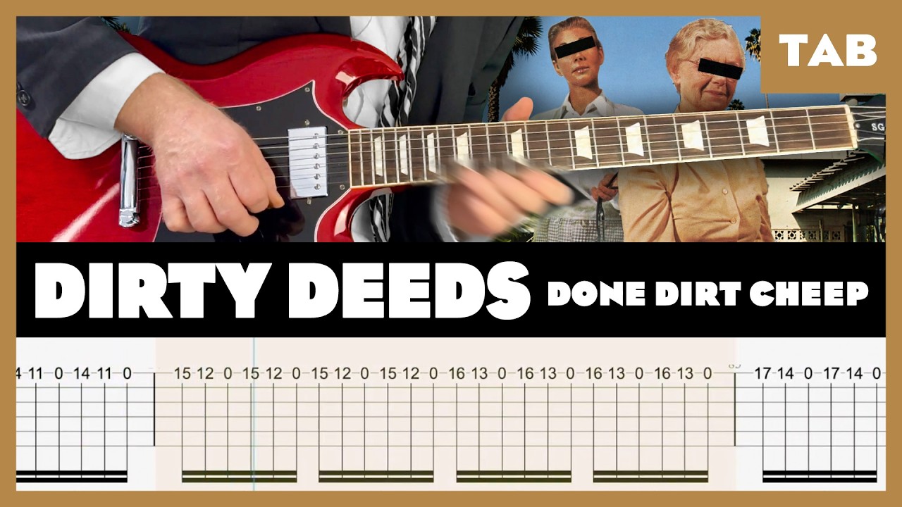 AC/DC - Dirty Deeds Done Dirt Cheap - Guitar Tab | Lesson | Cover | Tutorial