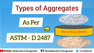 Types of Aggregates | Size of Aggregates According to ASTM D 2487 | Hindi | All About Civil Engineer