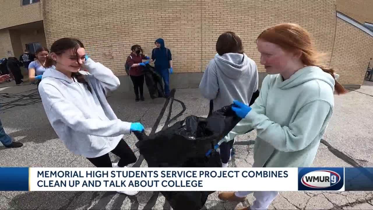 Service project for Memorial High School students combines cleanup, talk about college
