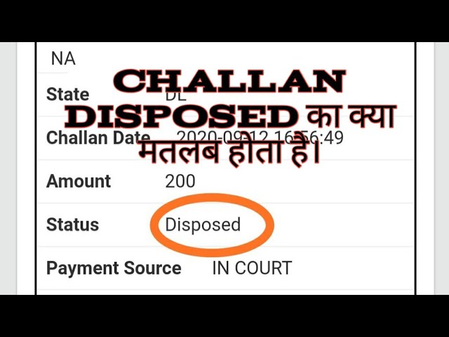 what does it mean dsiposed e challan वेबसाइट पर चालान स्टेटस Disposed का क्या मतलब होता है। Challan status meaning Disposed bacteriostatic Size:1000 mcg/ml - 1 box (10amp. x 1ml) Feron 200 + B12