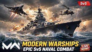 #MODERN WARSHIPS - Epic 5v5 Naval Combat LIVE NOW! | Most Intense Sea Battle Ever #longvideo#like# screenshot 3