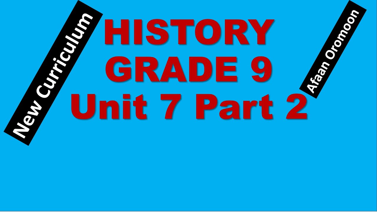 History Grade 9 Unit 7 part 2: Muslim Sultanates (Principalities) in Ethiopia.