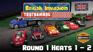 British Invasion Car Tournament Round 1 Heats 1&2 | Hot Wheels Diecast Racing