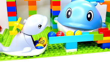 Satisfying Building Blocks Marble Run ASMR with Whale