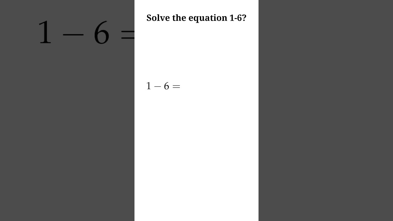 Solve 1 6 YouTube Solve 1 6 YouTube