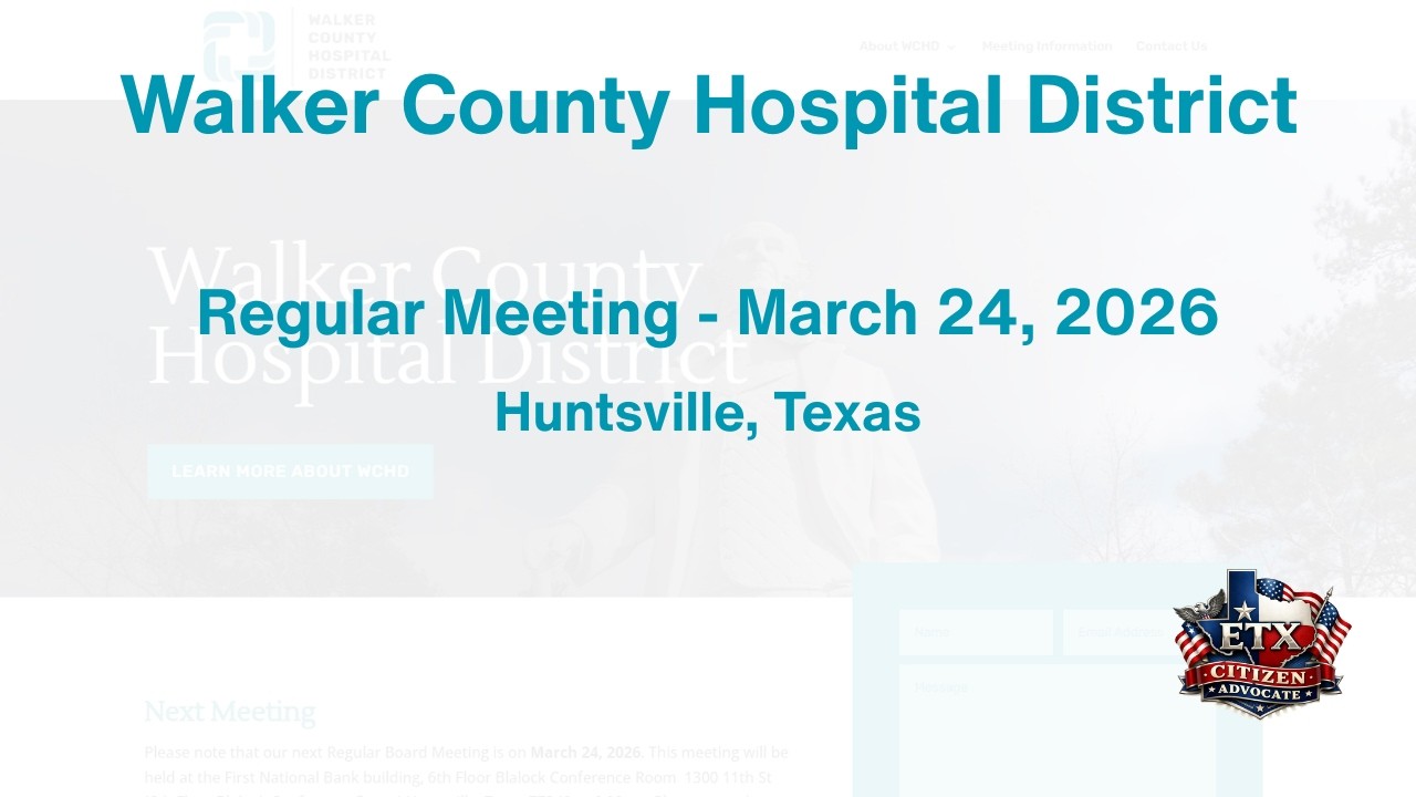 Walker County Hospital District: March 24 2026 Meeting - YouTube