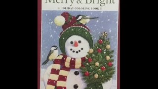Merry & Bright Holiday Coloring Book flip through