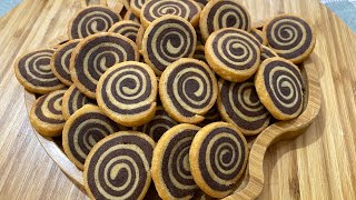 Pinwheel Crispy Cookies/ Swirl Cookies/بسكويت مقرمش حلزوني