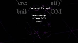Elements, DOM & Events in Javascript
