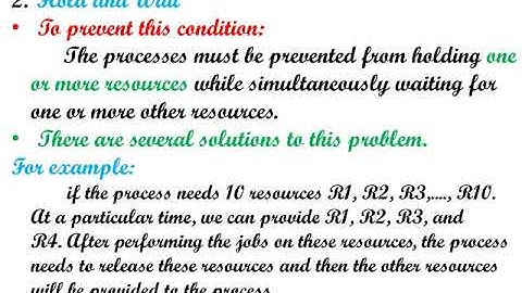 Methods for handling deadlocks