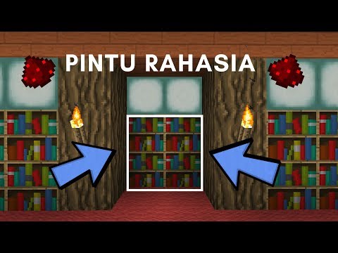 CARA MEMBUAT PINTU RAHASIA DI LIBRARY | MINECRAFT | TUTORIAL REDSTONE