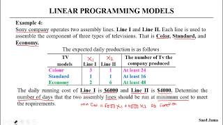 Example 4, Linear programming, Minimization problem, Graphical Method, Be in statistics