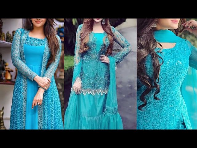 sky blue colour combinations indian dress Ferozi Colour Combination For  Punjabi Suits punjabi… | Colour combination for dress, Party wear dresses,  Blue colour dress