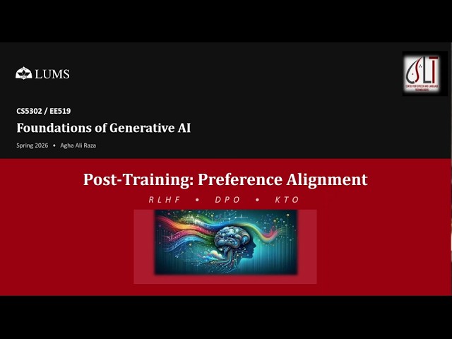 Generative AI L31 (last lecture): limitations of instruction tuning, RLHF, PPO