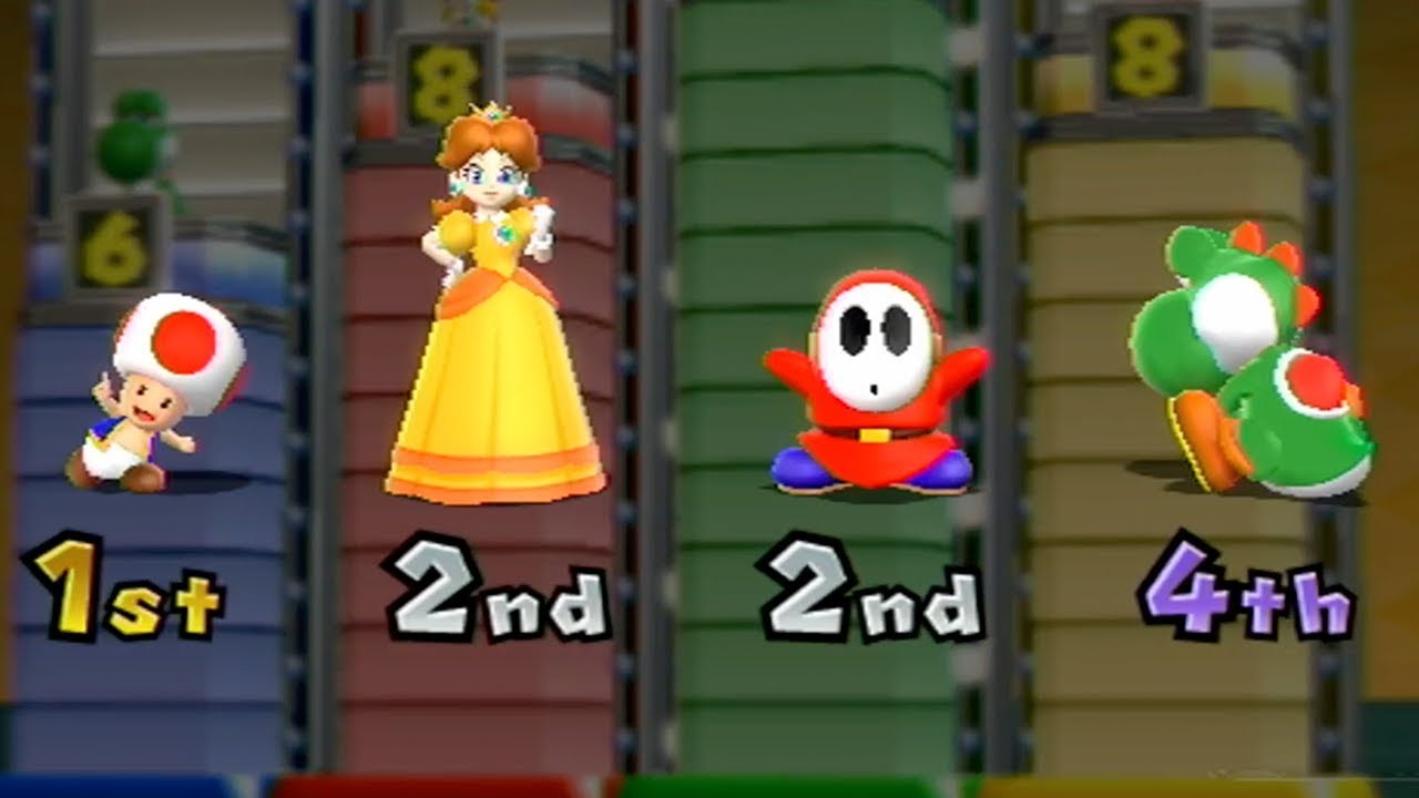 Mario Party 9 - Garden Battle - Yoshi vs Daisy vs Toad vs Shy Guy
