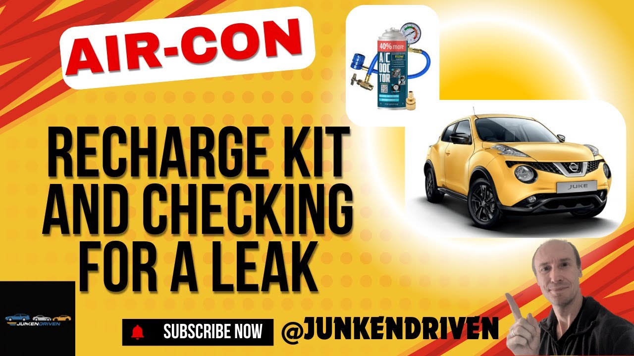 Using a DIY car R134a Aircon refill kit Car to topup or recharge the Nissan Juke and leak check