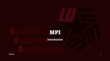 9. RED HPC Video Tutorial: MPI Introduction