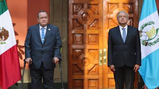 Ceremonia de bienvenida al presidente de la República de Guatemala, Alejandro Giammattei