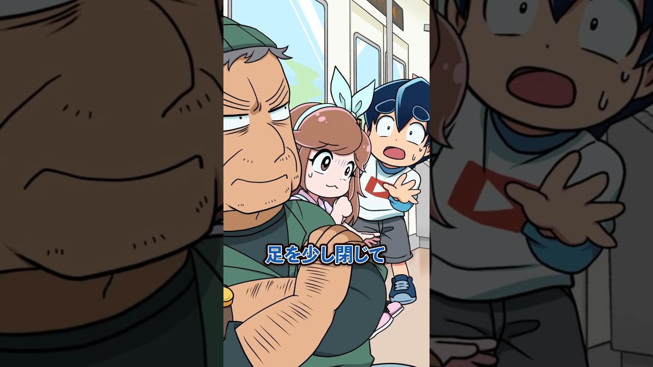 電車で大股を開いて座る男性の末路… #Plottアニメ