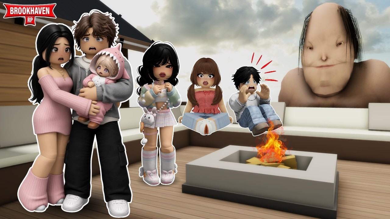 SOBREVIVIMOS AL ATAQUE DEL GIGANTE DE LA MONTAÑA CON MI ESPOSO E HIJOS EN BROOKHAVEN ROBLOX