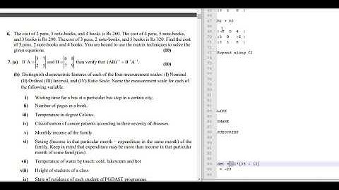 PGDAST ASSIGNMENT 2020 | MST-001 | QUESTION 6