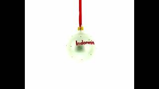 Flag of Indonesia Blown Glass Ball Christmas Ornament 3.25 Inches (KK-1326-80)