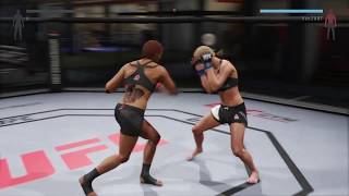 Pam breaking through Paige Vanzant's defense (UFC 2: Ryona Edition)