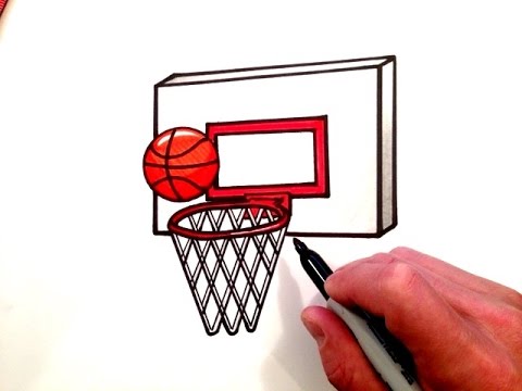 How to Draw a Basketball and Hoop 