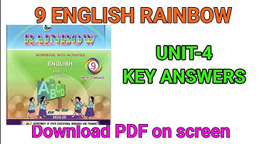 9th English workbook unit 4 answers | 9th English Rainbow workbook unit 4 answers @learneasilyhub