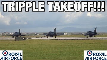 EXTREME SOUND!!! | TRIPLE R.A.F. HAWK TAKEOFF AT R.A.F. VALLEY | 26/08/20