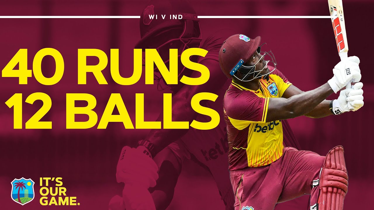 40 Runs from 12 Balls EVERY DELIVERY Rovman Powell Power Hitting West Indies v India 3rd T20I