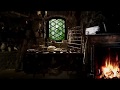 Ambience/ASMR: Medieval Castle Kitchen with Rain Shower &amp; Fireplace, 5 Hours