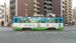 熊本市電1090型 呉服町電停発車 Kumamoto City Tram Type 1090 Tramcar
