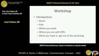 SMART enhanced recovery: Hands-on introduction to using the website