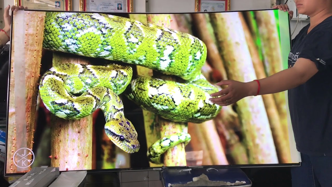 Update Samsung Curved UHD TV 65 MU9000 Testing Video ( Khmer )