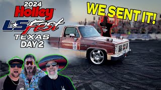 Old Mac Twin Turbo C10 Best Burnout Yet!  Holley LS Fest Texas 2024
