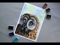 DRAW IT EASY! Watercolor painting of Owl easy and step by step #Shorts