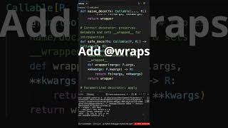 #python  functools.wraps: the 1-line fix that restores help(), signatures &amp; tooling #shorts #coding