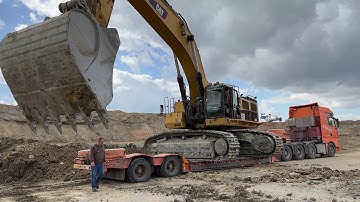 Loading & Transporting The Caterpillar 385C Excavator On Site - Sotiriadis/Labrianidis Mining - 4k