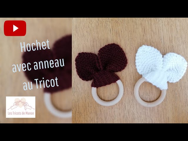 Hochet bébé avec anneau au tricot 