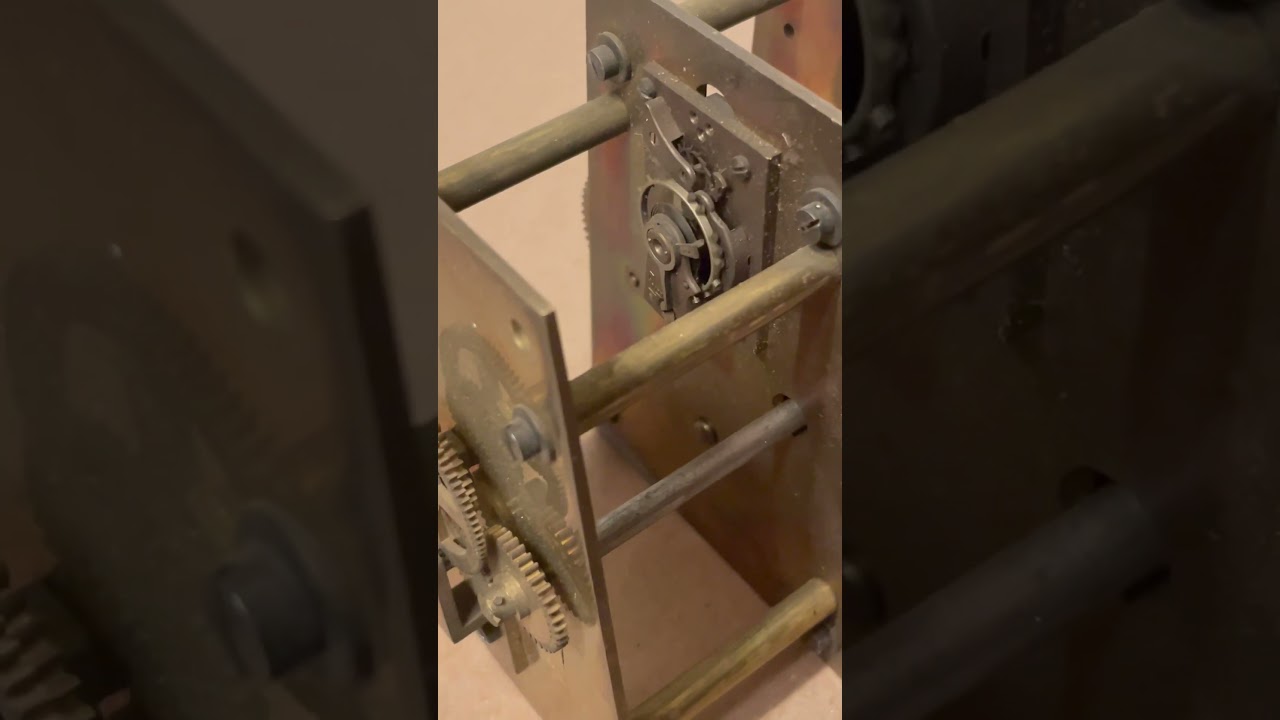 Antique French Double Dial or 2 sided clock movement ticking