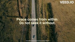 Find lasting peace by looking within yourself. True contentment cannot be found in the outside world