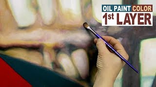 STEP #4 TO REALISTIC PORTRAIT PAINTING: 1st Layer - Starting the Blurry / Mottled / Bokeh Background