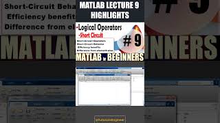 9- MATLAB LECTURE 9 HIGHLIGHTS  #matlab #tutorial #matlabtutorial #programminglanguage #education