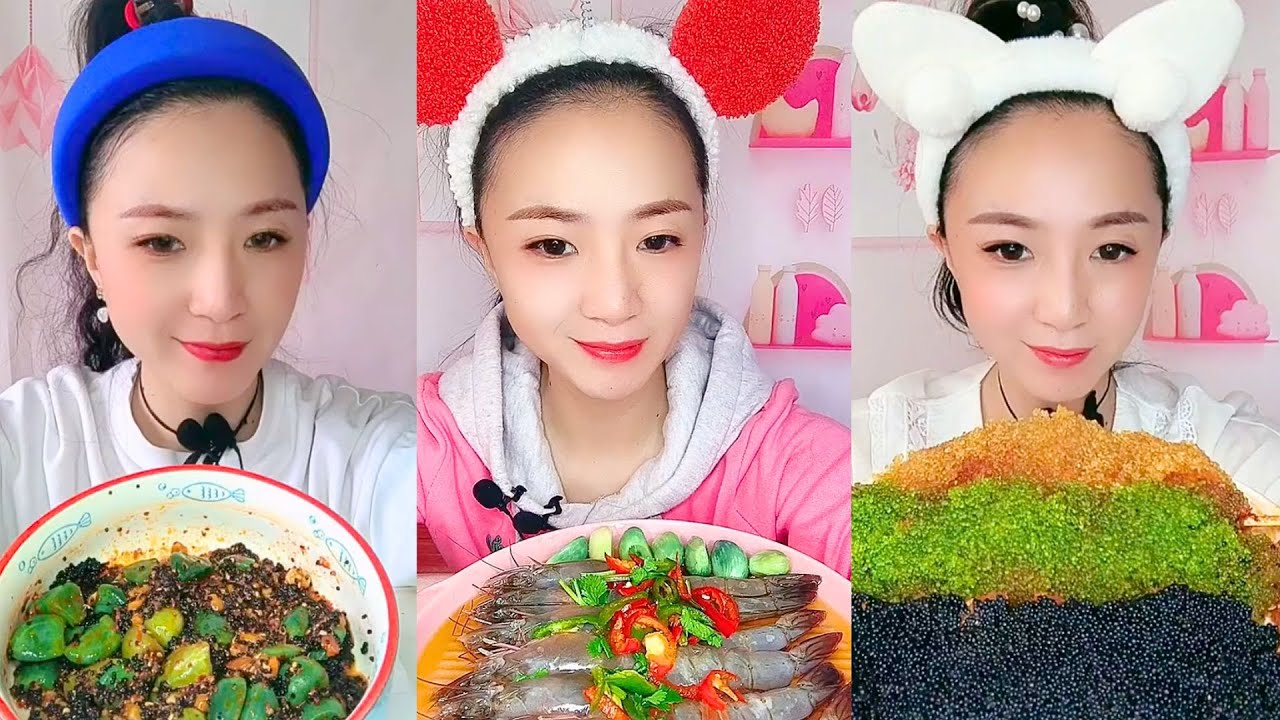 Satisfying Eating Sounds with Colorful ASMR Crunchy Mukbang Compilation 
