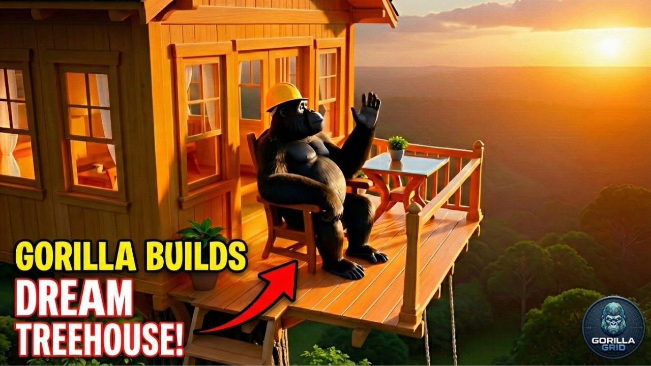 ​"You Won't Believe This Gorilla Built a Dream Treehouse! 🦍🏠"  