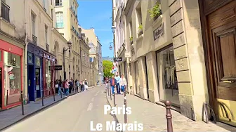 Paris city walks   Le Marais   Paris, France 4K